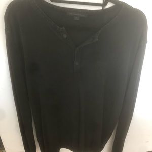 John Varvatos long sleeve black lightweight henley
